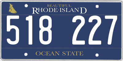 RI license plate 518227