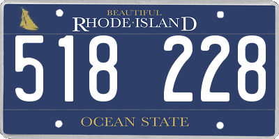 RI license plate 518228