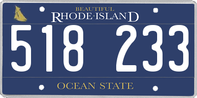 RI license plate 518233