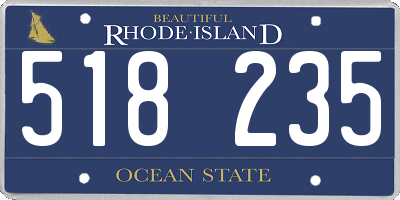 RI license plate 518235