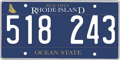 RI license plate 518243