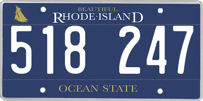 RI license plate 518247