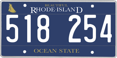 RI license plate 518254