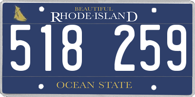 RI license plate 518259