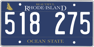 RI license plate 518275