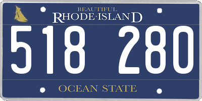 RI license plate 518280