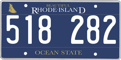 RI license plate 518282