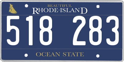 RI license plate 518283