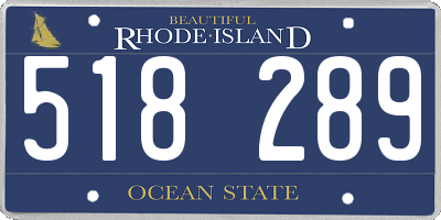 RI license plate 518289