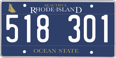 RI license plate 518301