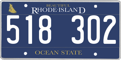 RI license plate 518302