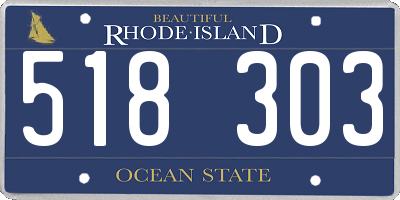 RI license plate 518303