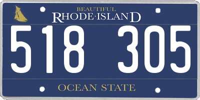 RI license plate 518305