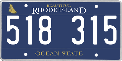 RI license plate 518315
