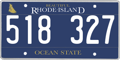 RI license plate 518327