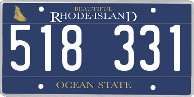 RI license plate 518331