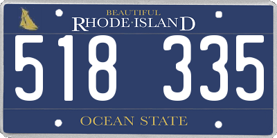 RI license plate 518335