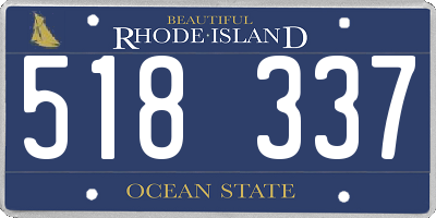 RI license plate 518337