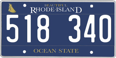 RI license plate 518340