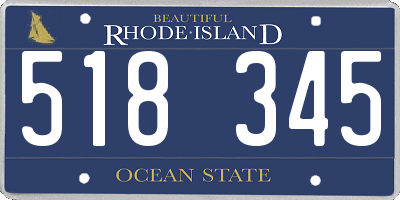 RI license plate 518345