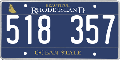 RI license plate 518357