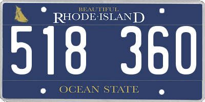 RI license plate 518360