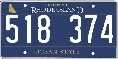 RI license plate 518374