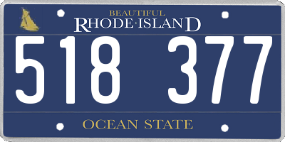 RI license plate 518377