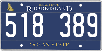 RI license plate 518389
