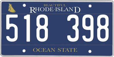 RI license plate 518398