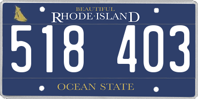 RI license plate 518403