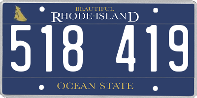 RI license plate 518419