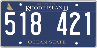 RI license plate 518421
