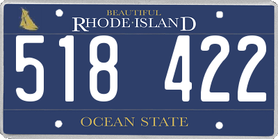 RI license plate 518422