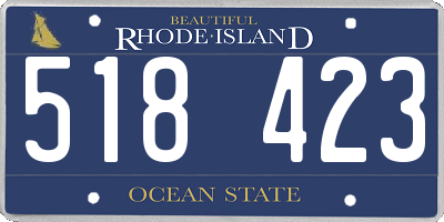 RI license plate 518423