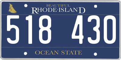 RI license plate 518430