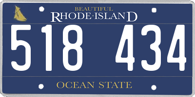RI license plate 518434