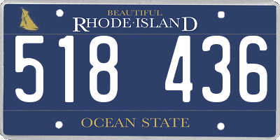 RI license plate 518436