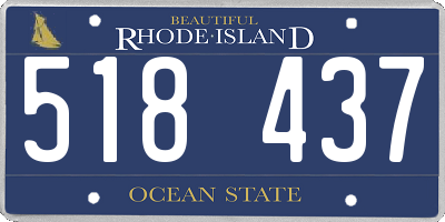RI license plate 518437