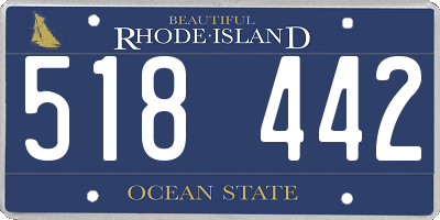 RI license plate 518442