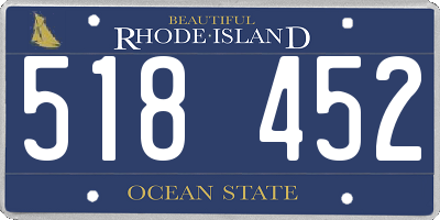RI license plate 518452