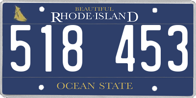 RI license plate 518453