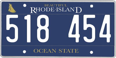 RI license plate 518454