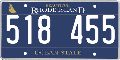 RI license plate 518455