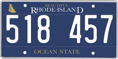 RI license plate 518457