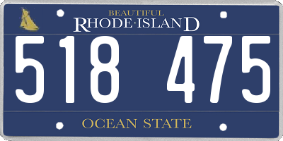 RI license plate 518475