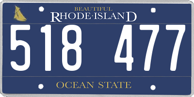 RI license plate 518477
