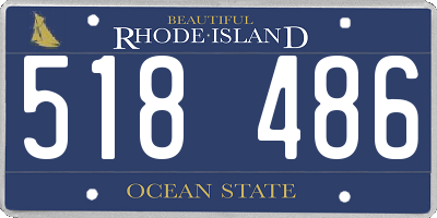 RI license plate 518486
