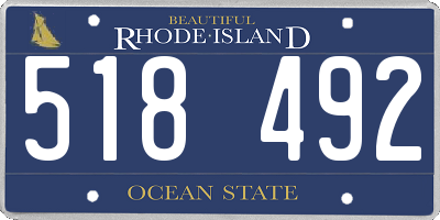 RI license plate 518492