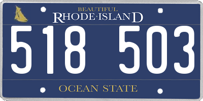 RI license plate 518503